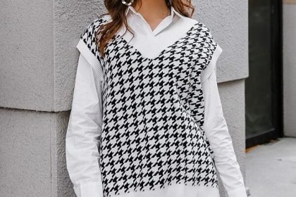 Houndstooth Sweater Vest