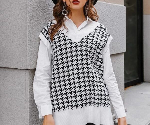 Houndstooth Sweater Vest