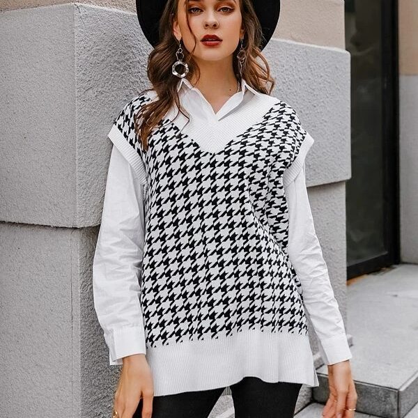 Houndstooth Sweater Vest