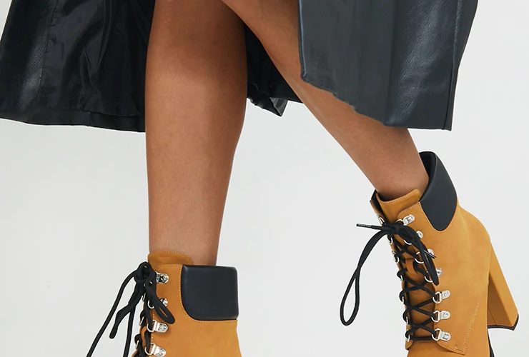 LACE UP HEELED ANKLE BOOTS