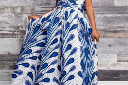 Peacock Print Empire Waist Maxi Dress Ladies Elegance