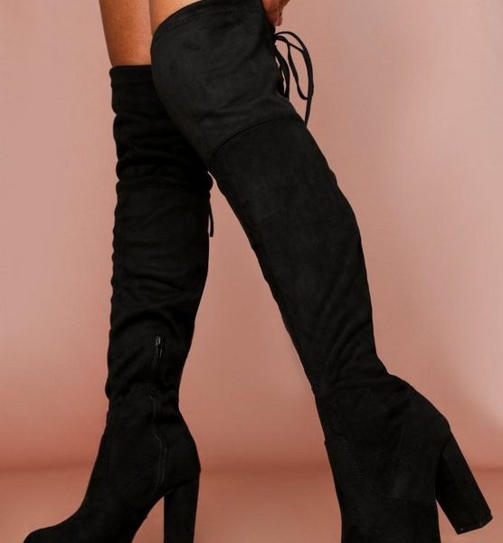 black thigh boots high