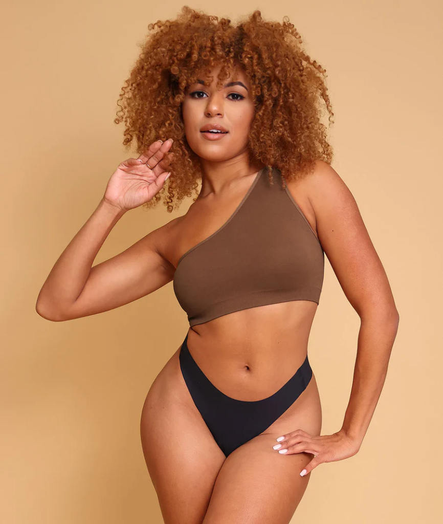 Seamless Ribbed One Shoulder Sporty Bra